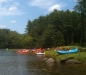 Rafts returning to shore